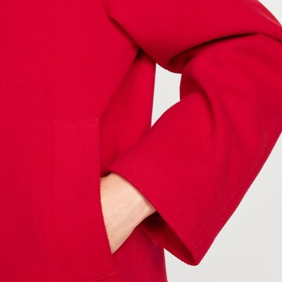 Old Navy Red Relaxed Button-Front Mac Coat/NWT/M - Picture 5 of 16